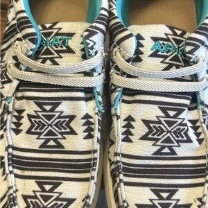 Ariat Zebra Pattern Shoes with Turquoise Highlights